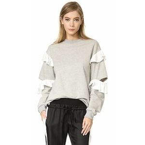 Clu Gray Ruffle Sweatshirt Sweater